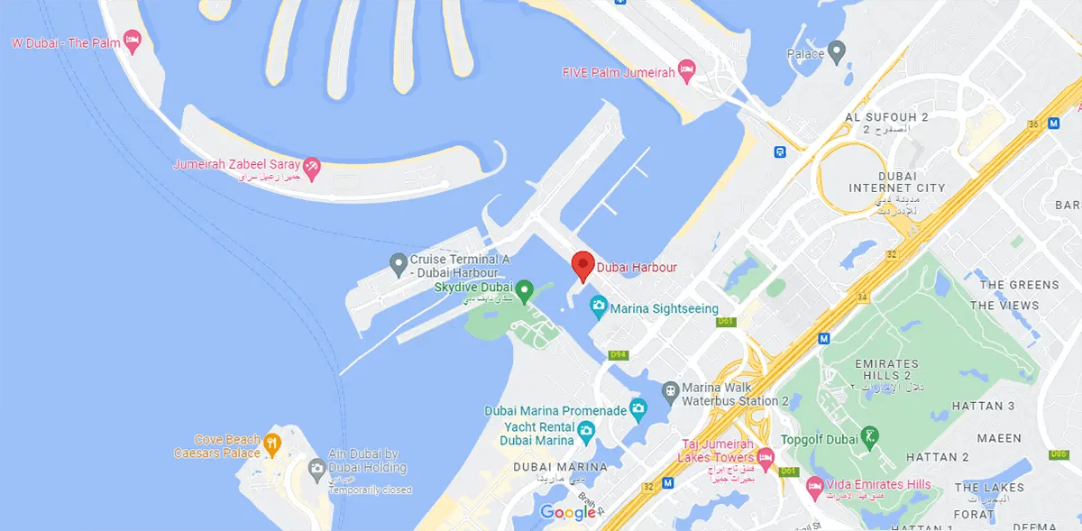 Damac Towers Location Dubai Harbour