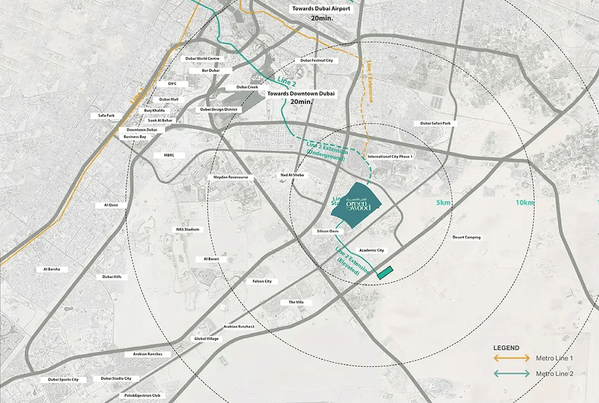 Nakheel Greenwood Plots Location International City 2, Dubai