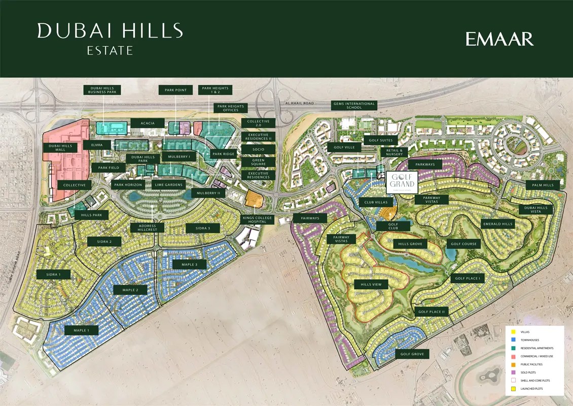 Golf Grand by Emaar at Dubai Hills Estate Master Plan