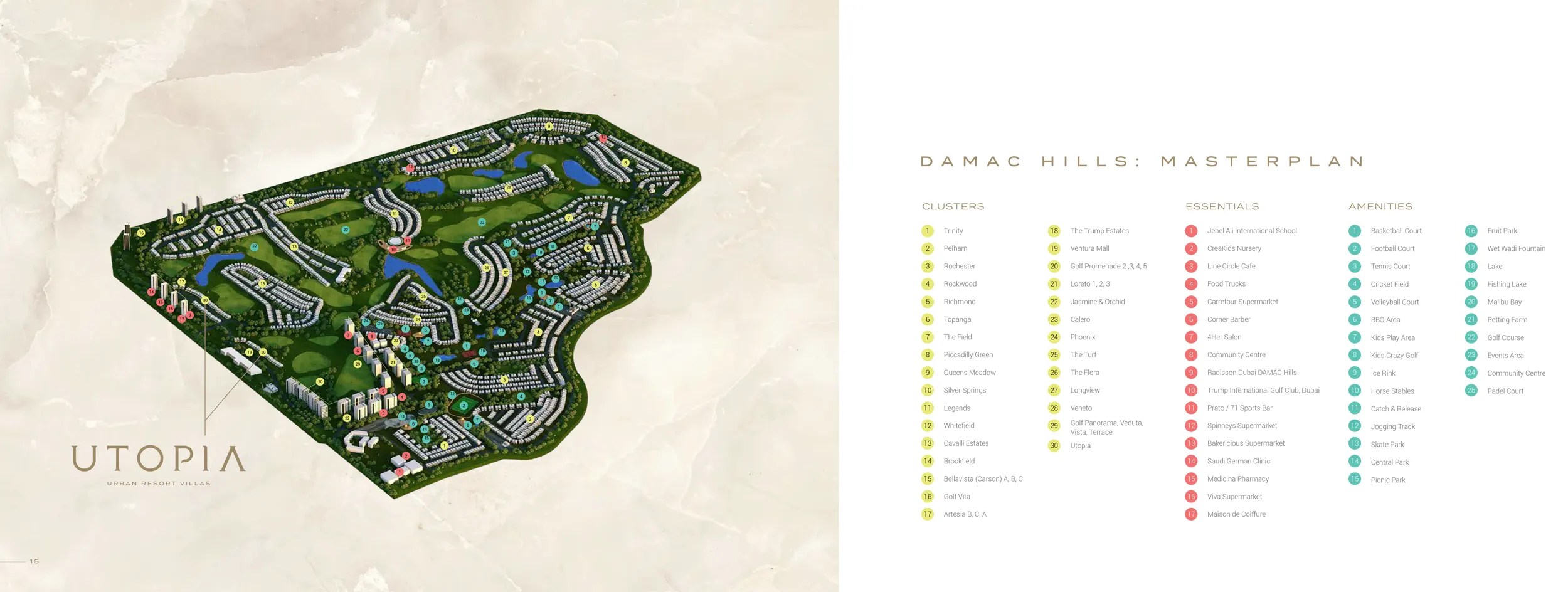Utopia Resort Style Villas at Damac Hills, Dubai Master Plan