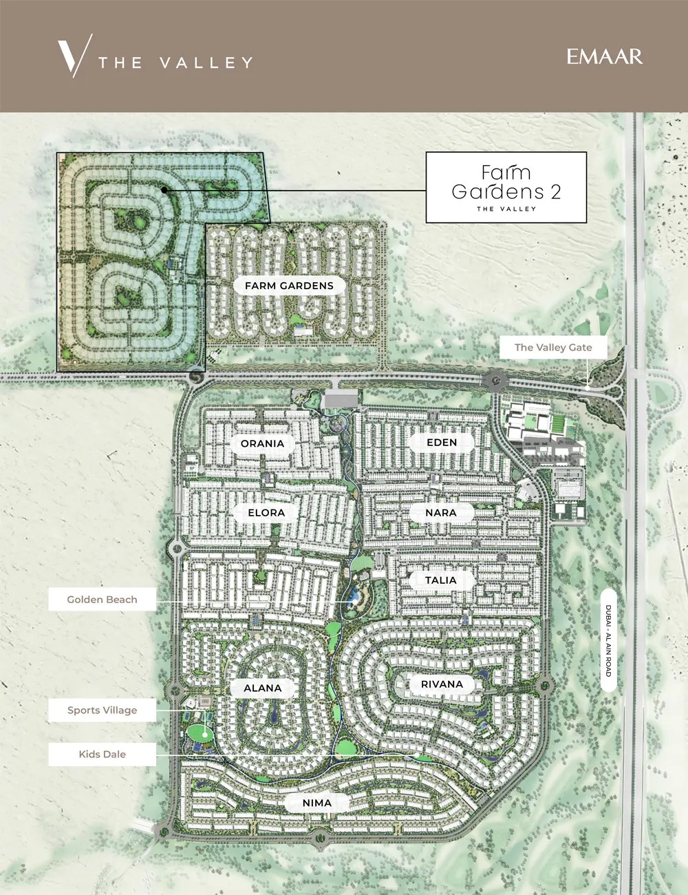 Farm Gardens Phase 2 at The Valley by Emaar Master Plan