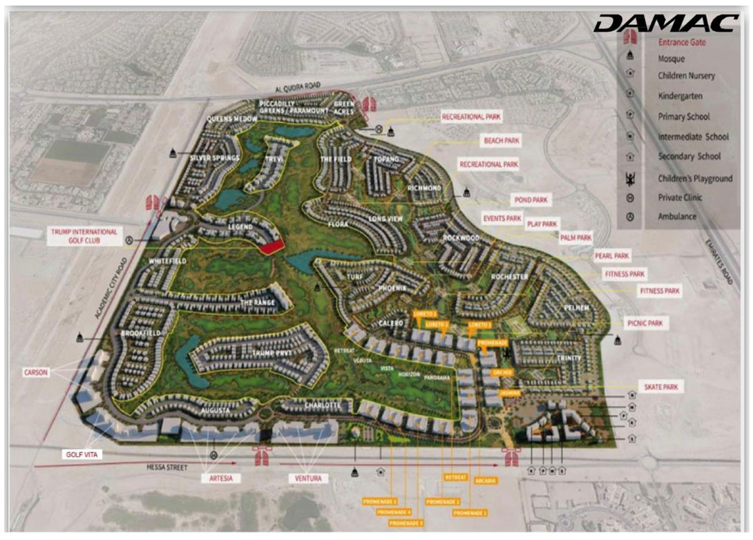 La Carte Villas Damac Hills Master Plan Damac Properties