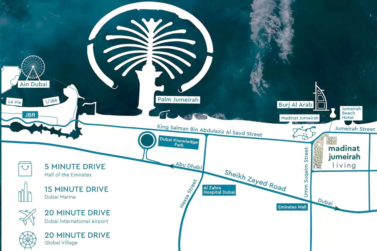 MJL Al Jazi at Jumeirah, Dubai Location Map