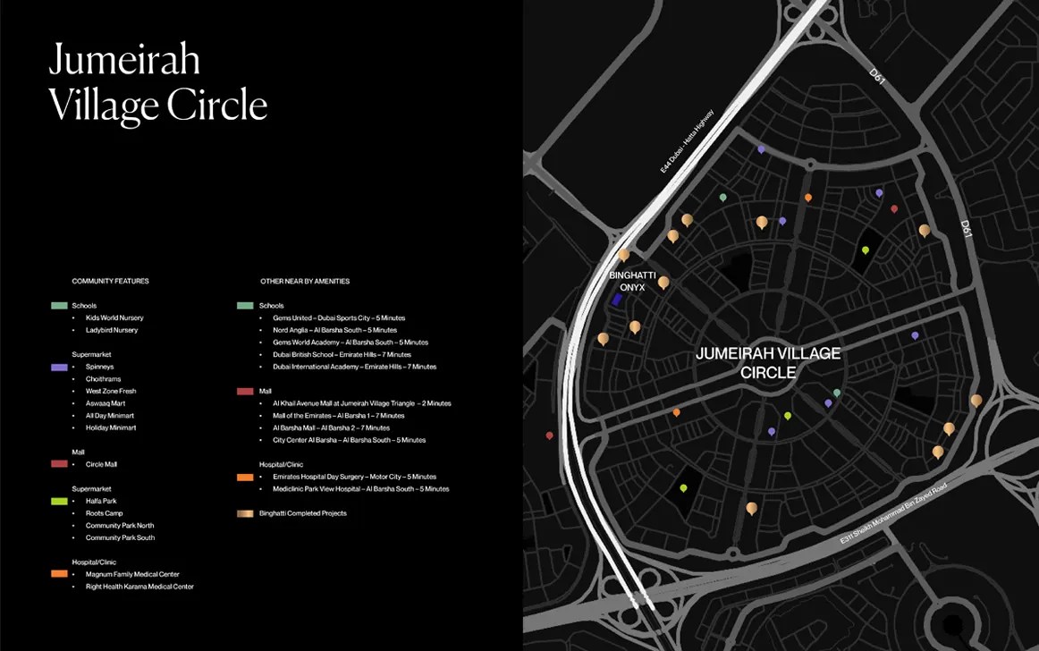 Binghatti Onyx at JVC, Dubai Location Map