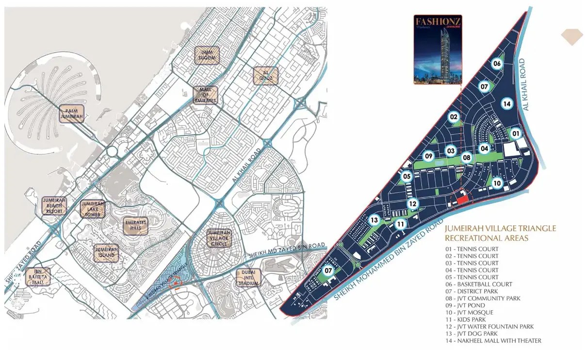 Danube Fashionz at Jumeirah Village Triangle Location Map