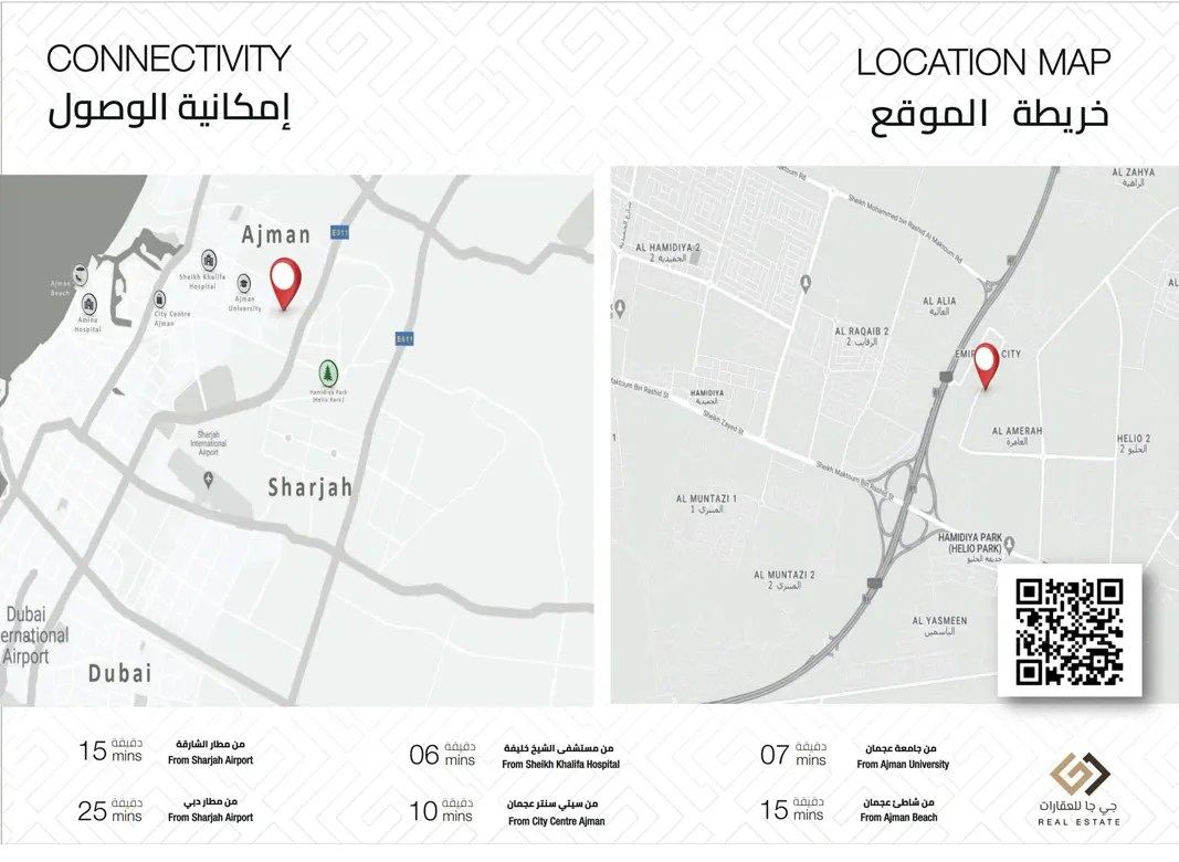 Gulf Tower at Ajman, UAE Location Map