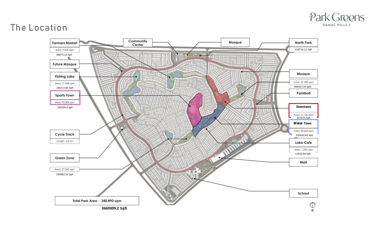 Damac Park Greens Phase 2 in Damac Hills 2 Location Map