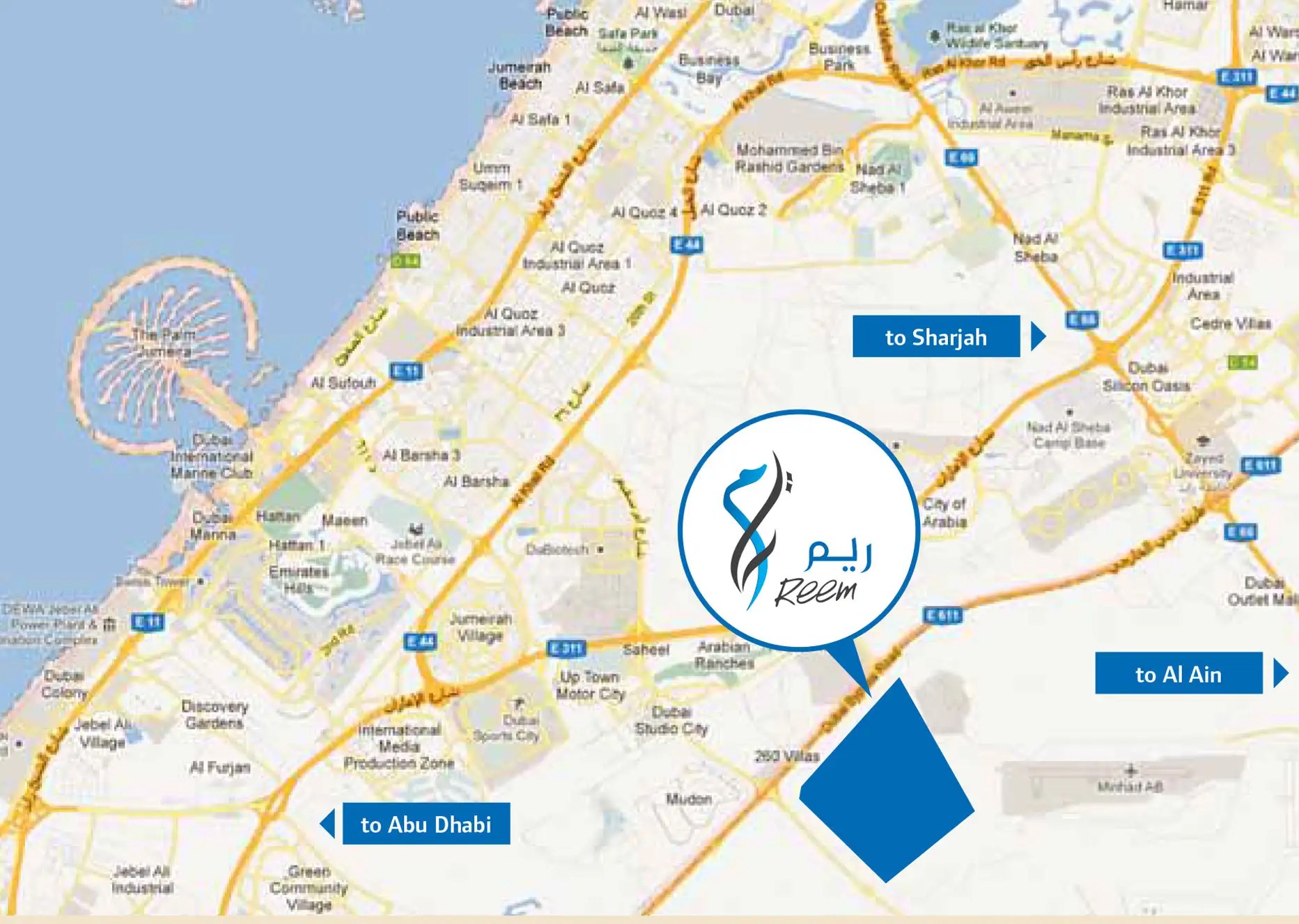 Emaar Arabian Ranches Townhouses Dubai Location Map