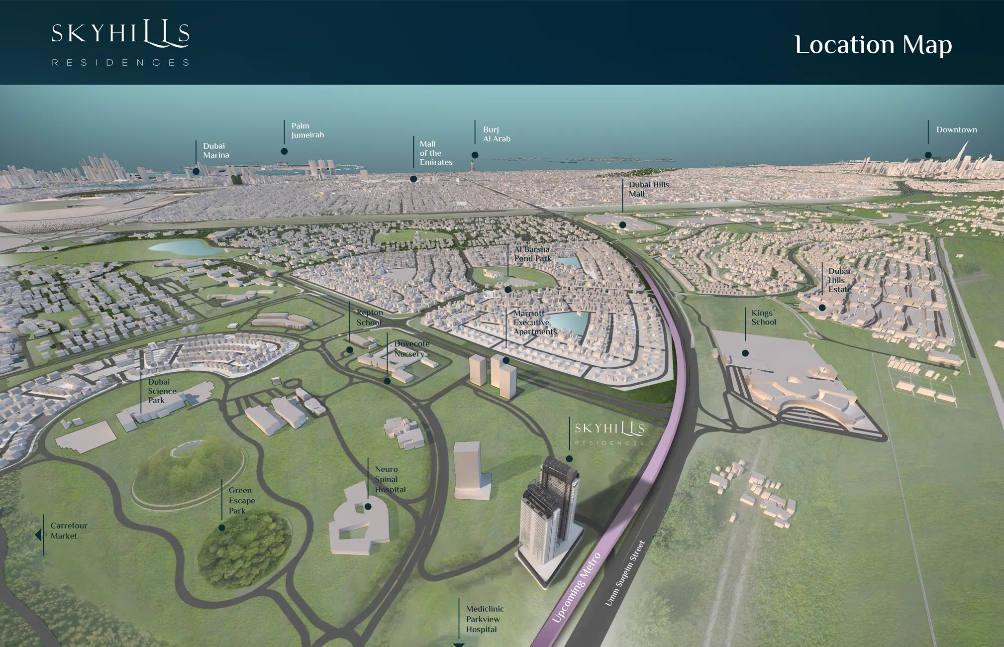 Skyhills Residences at Dubai Science Park Location Map