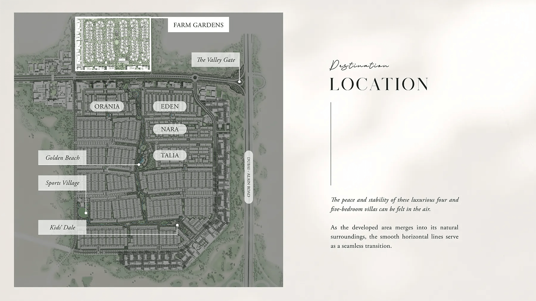 Emaar Farm Gardens Phase 2 at The Valley Dubai Location Map