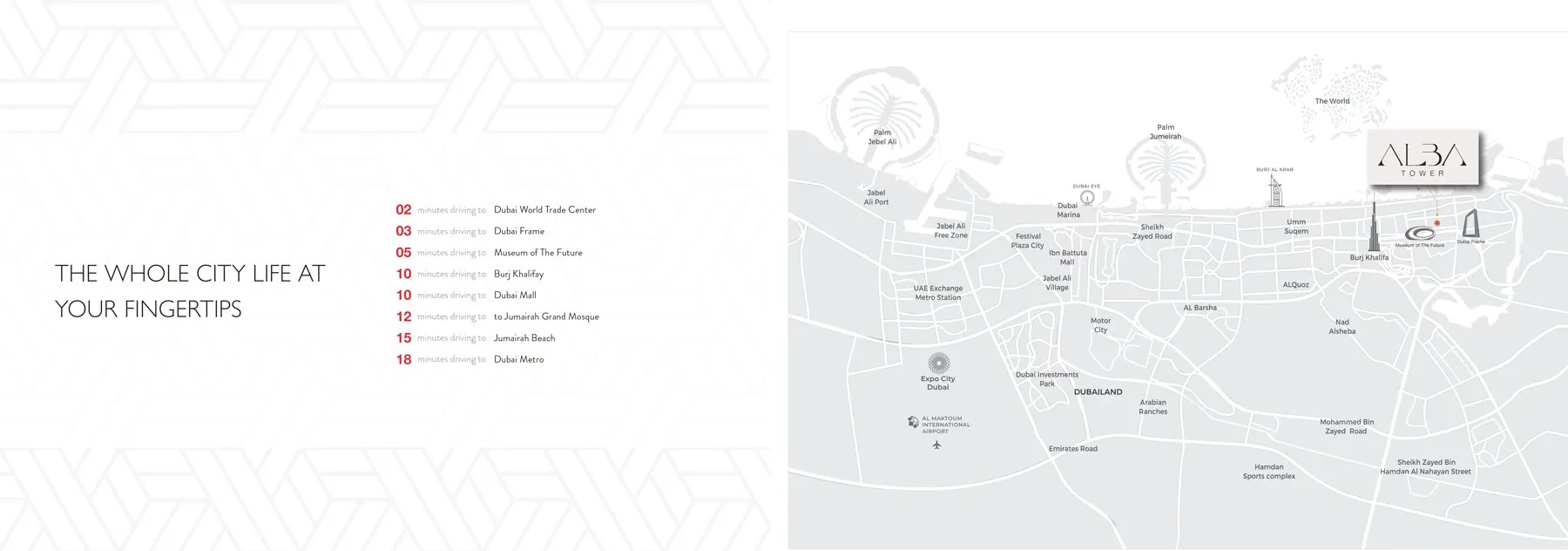Alba Tower at Al Satwa, Dubai Location Plan