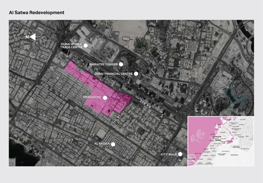 Al Satwa by Meraas at Sheikh Zayed Road Location Map