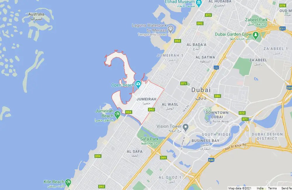 Private Residence at Jumeirah 2 Location Map
