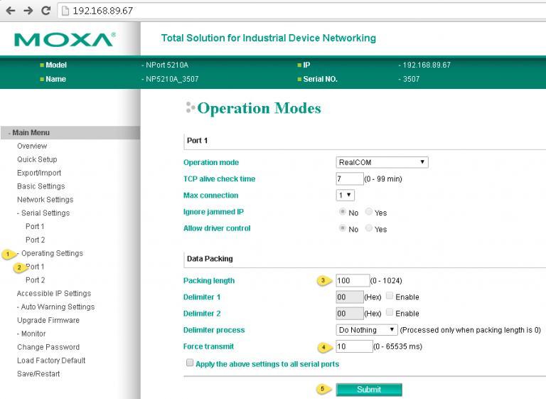 Moxa Nport Settings for DNC Max - Managed Solutions