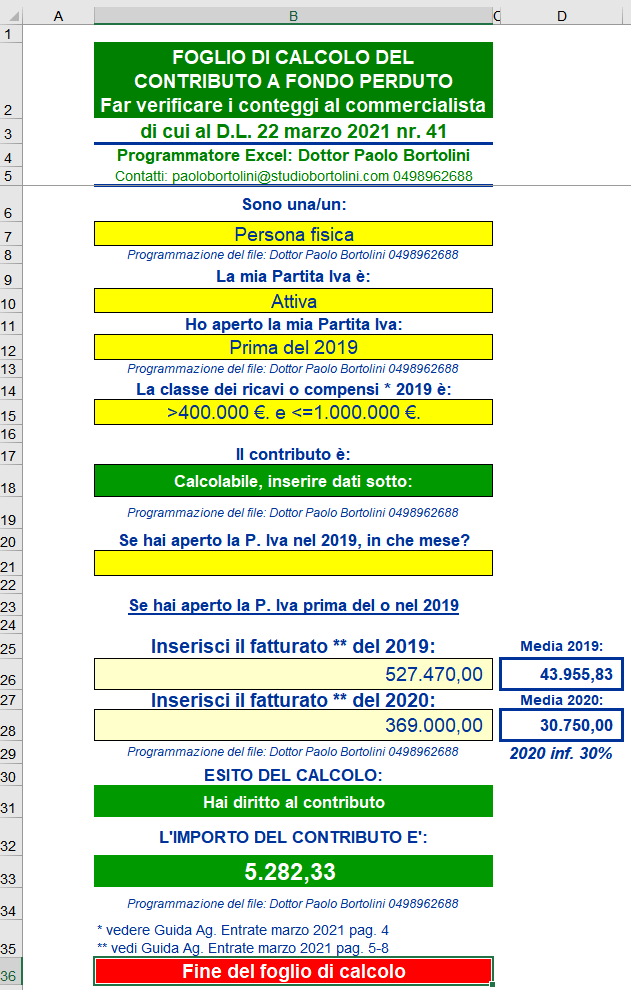 fondo perduto 2023 calcolo Contributo Fondo Perduto 2021. Foglio Di Calcolo Gratuito | Management In Odontoiatria - Il Blog Di Paolo Bortolini
