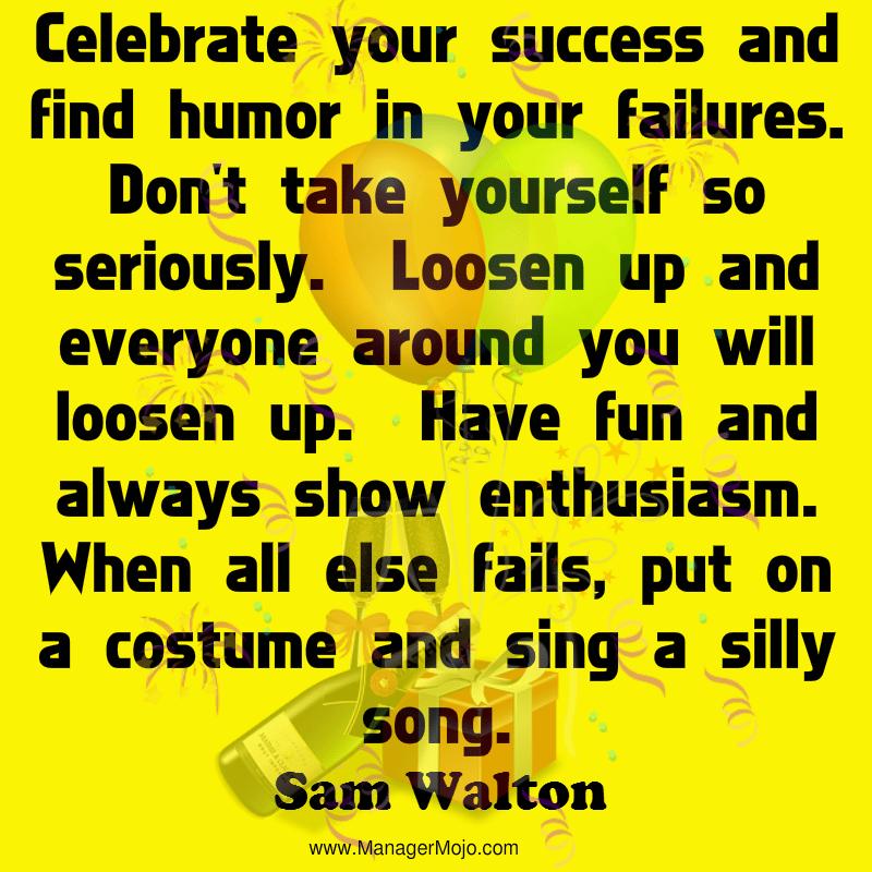 Celebrate Your Success Manager Mojo