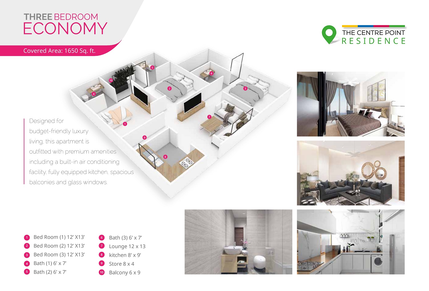 Three Bed Economy Apartment