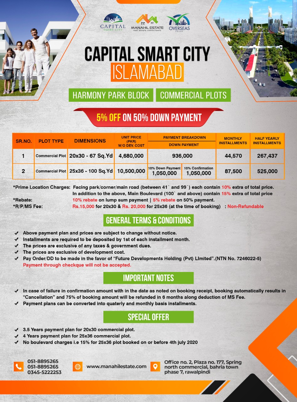 Harmony Park Commercial plots Prices