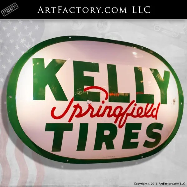 Authentic Kelly Springfield Tires Sign Original 1950's Vintage Advertising
