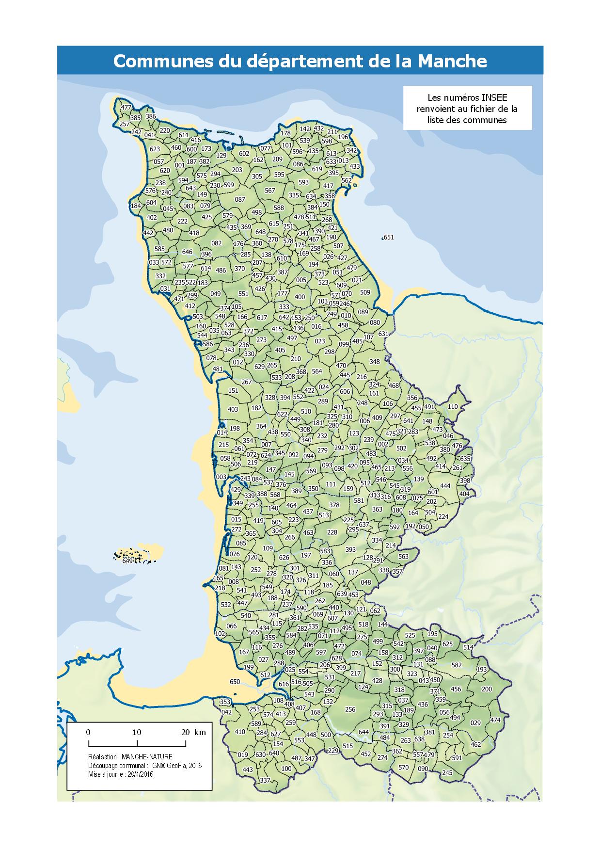 Carte Des Communes De La Manche Cartographie de la faune
