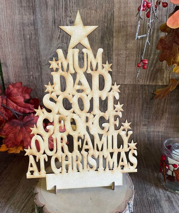 Personalised Names Christmas Tree Manchester Laser Cuts