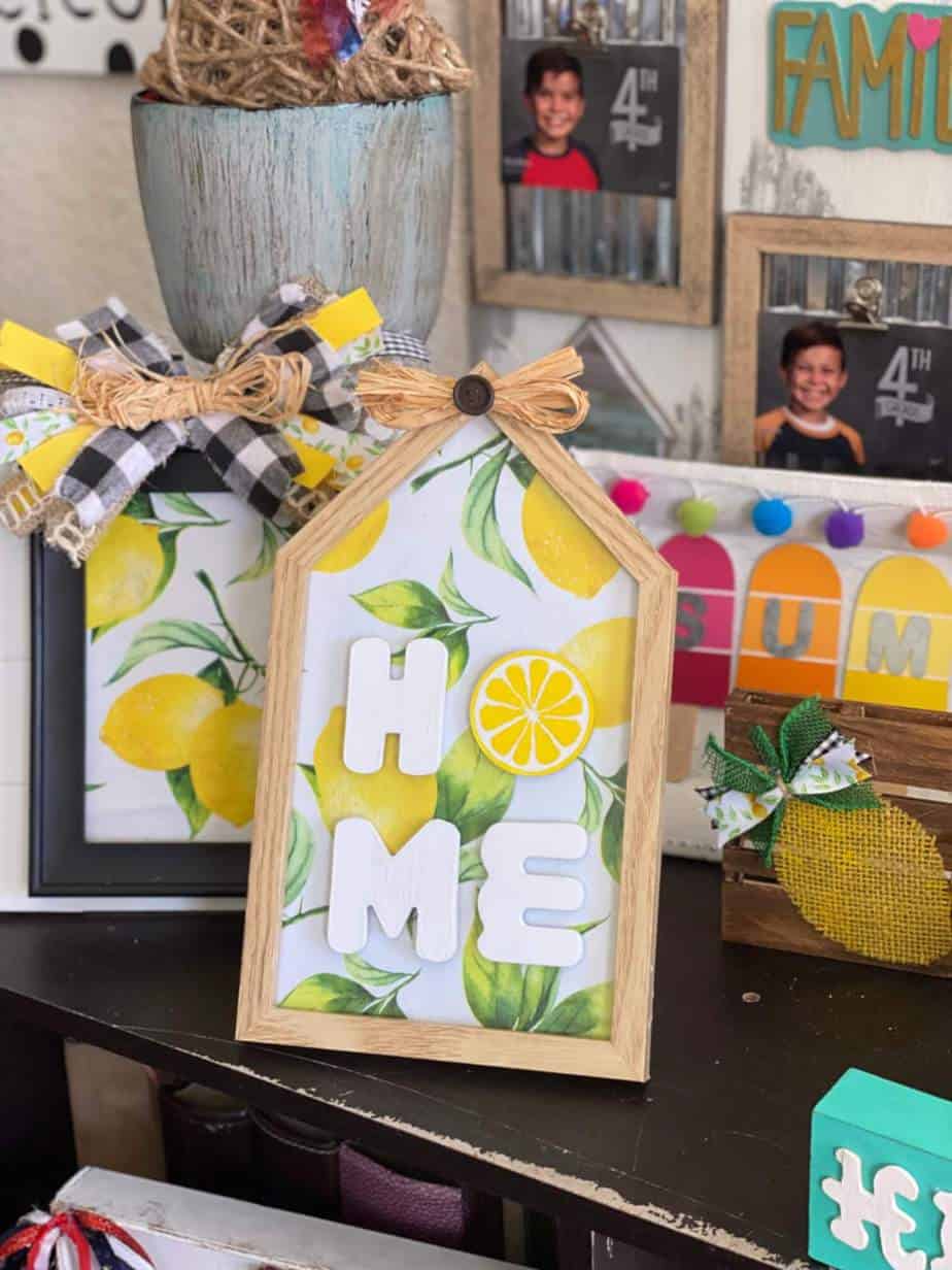 Easy Dollar Tree Lemon Home Frame Manda Panda Projects