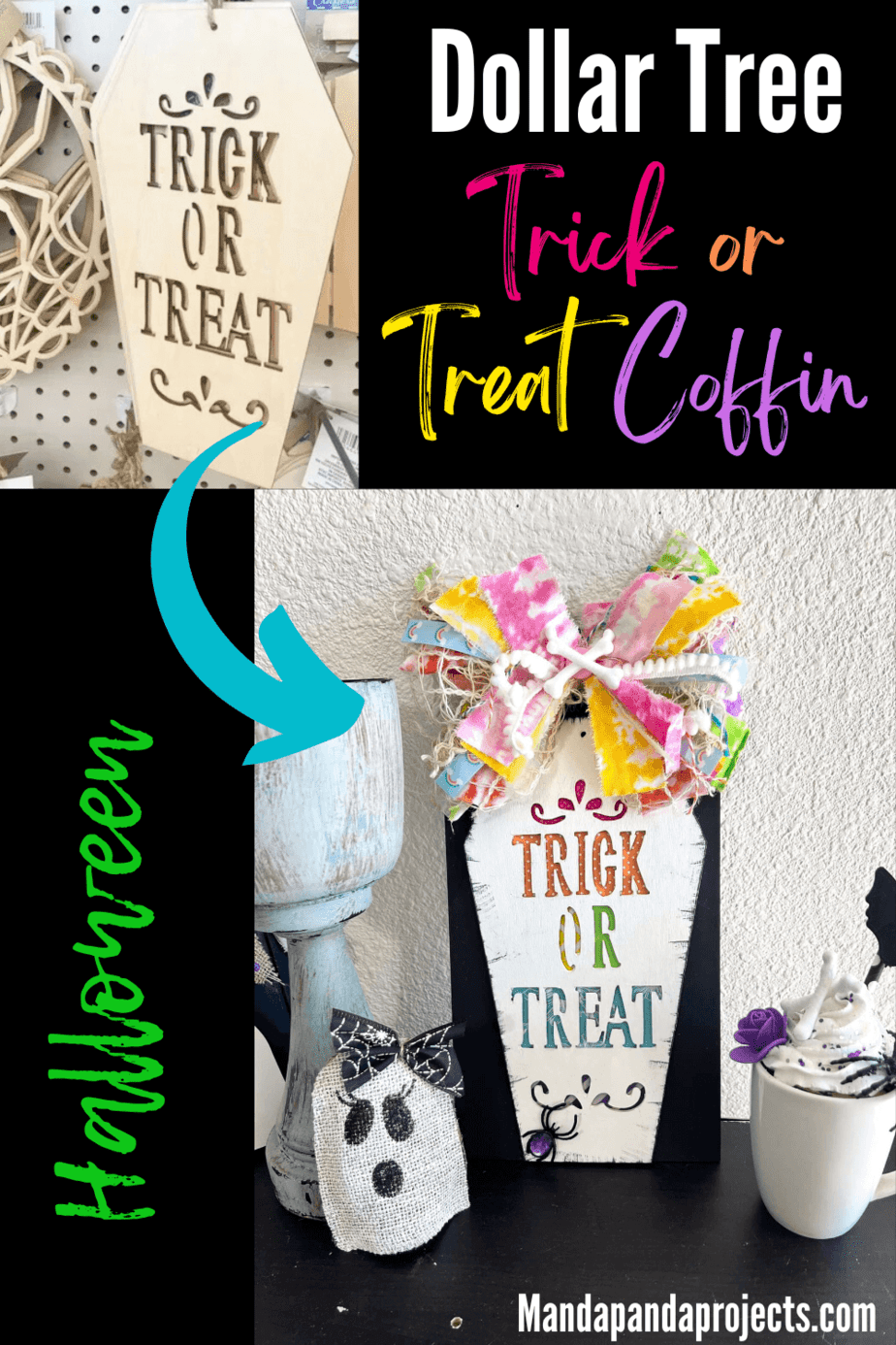 Dollar Tree Trick or Treat Coffin Manda Panda Projects
