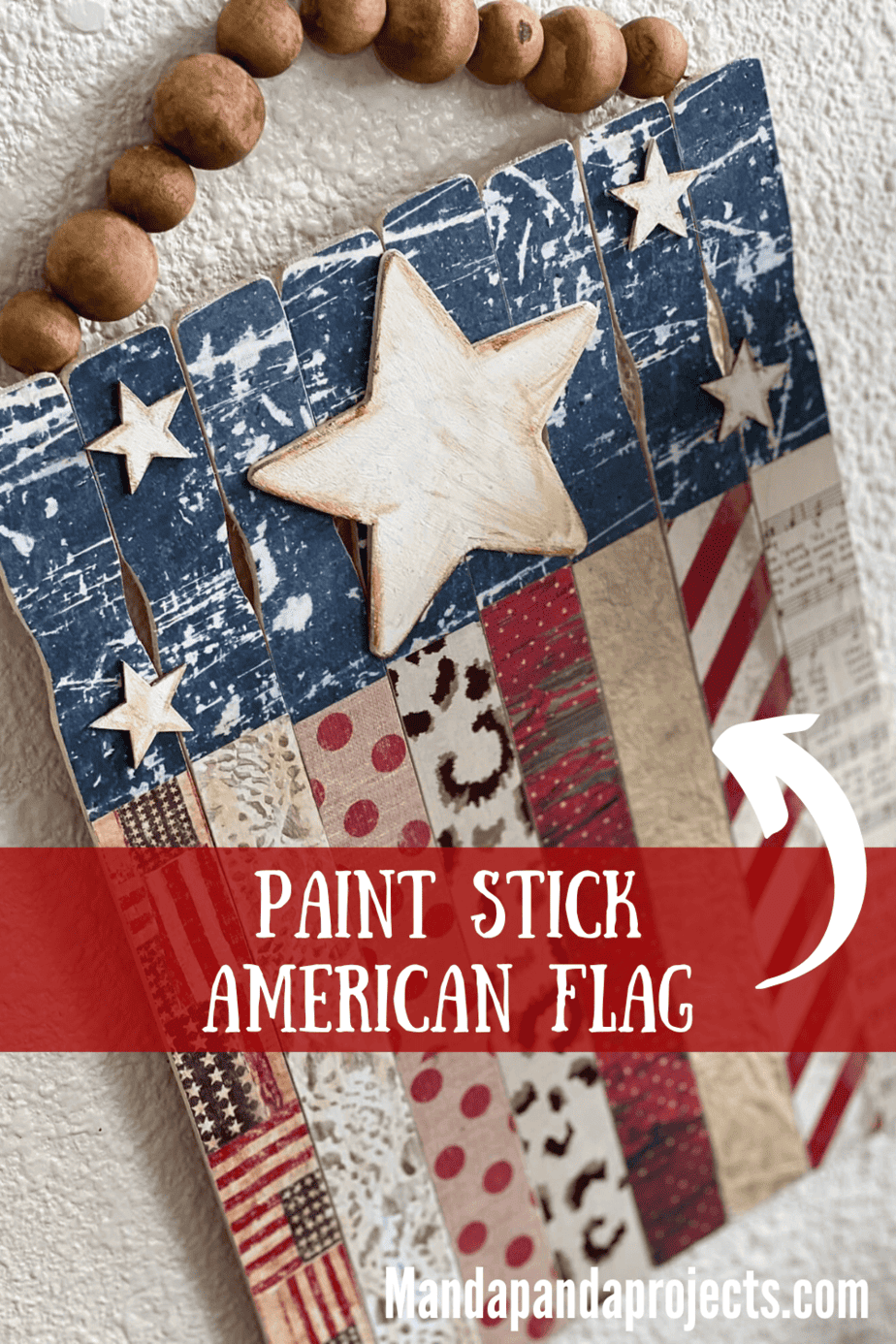 Paint Stick American Flag Manda Panda Projects