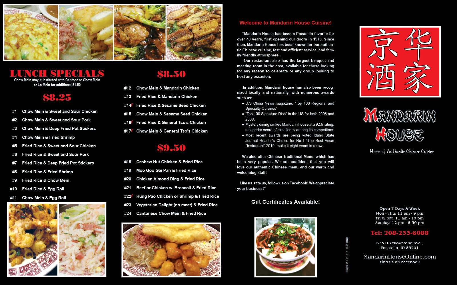 Menu Mandarin House