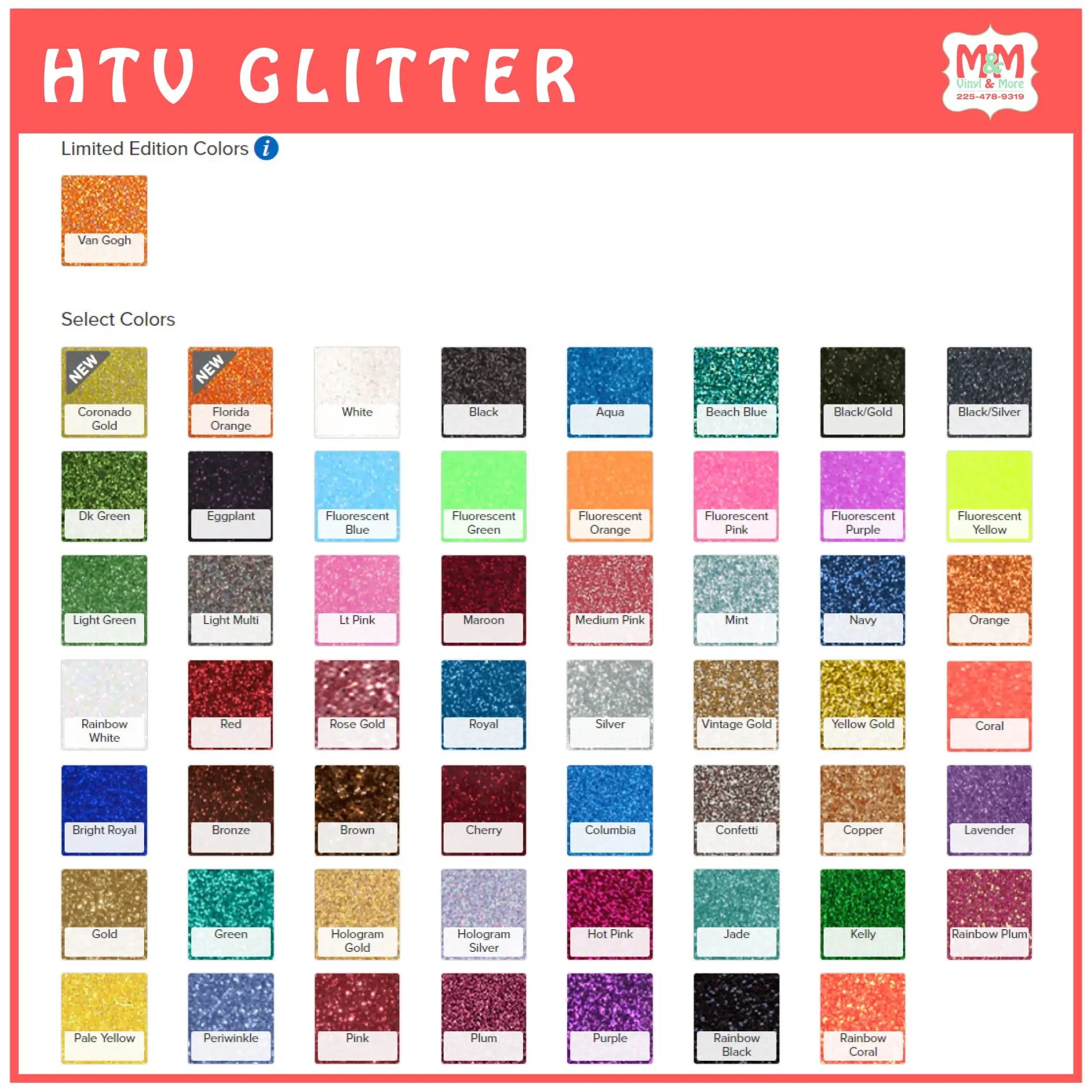 HTV Glitter M&M Vinyl & More