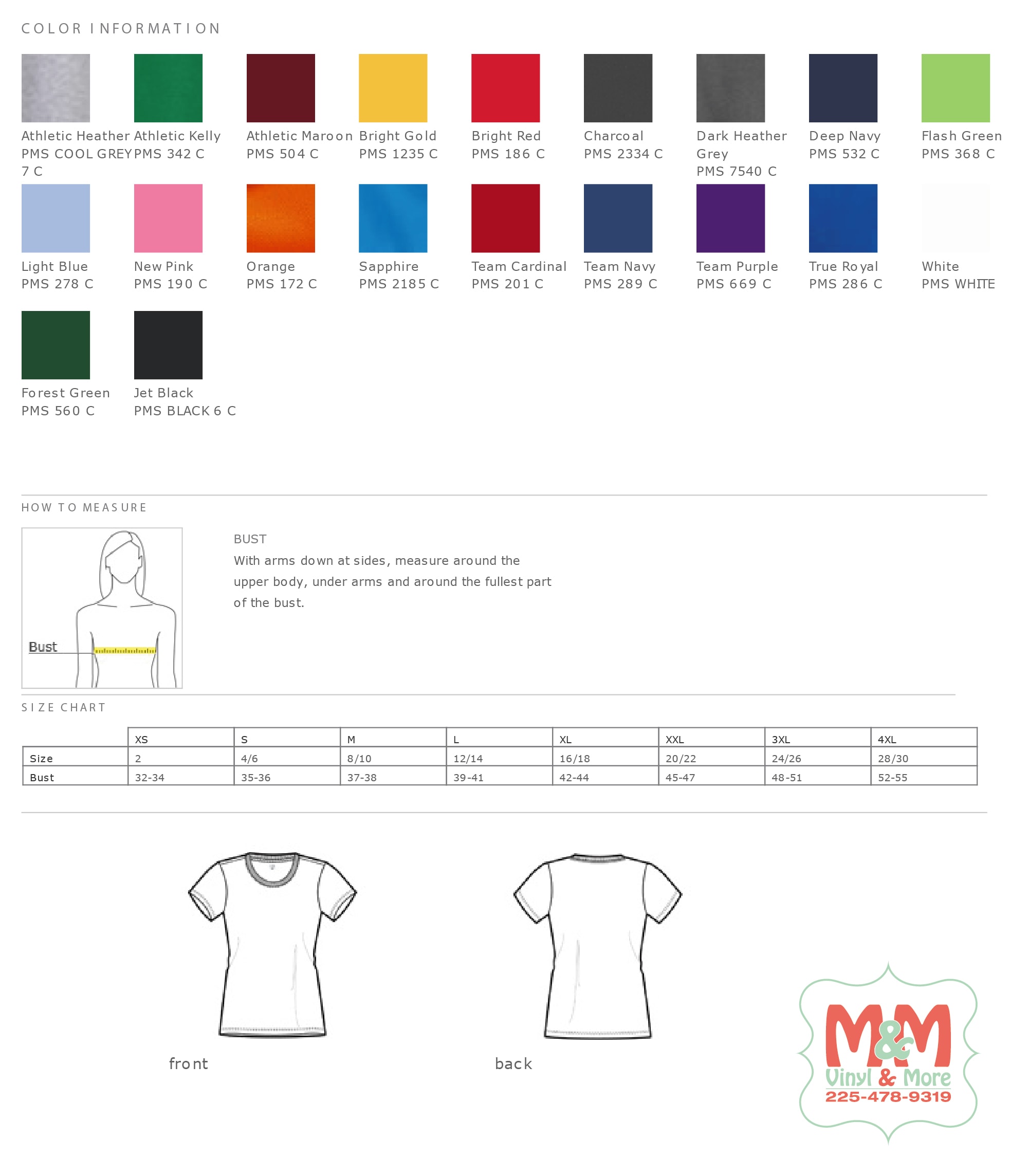 Port & Company® Ladies Fan Favorite VNeck Tee M&M Vinyl & More