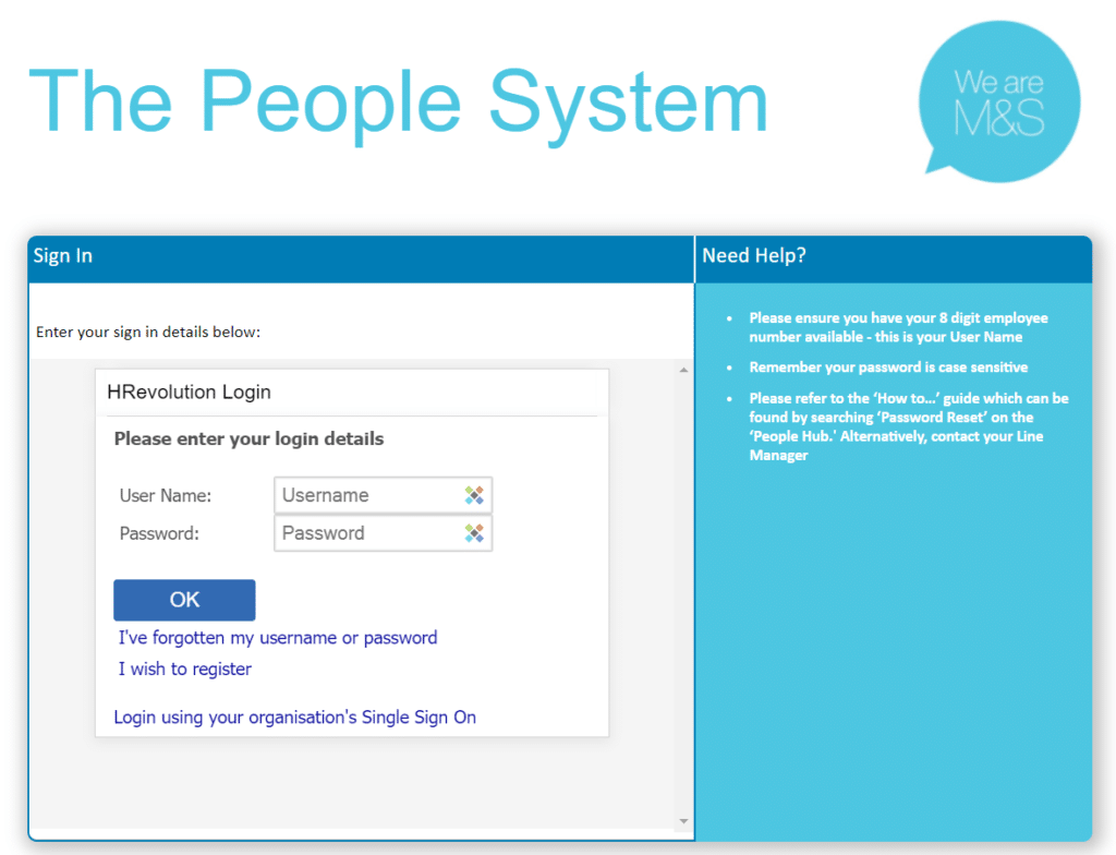 Mandspeoplesystem Marks and Spencer People System Login