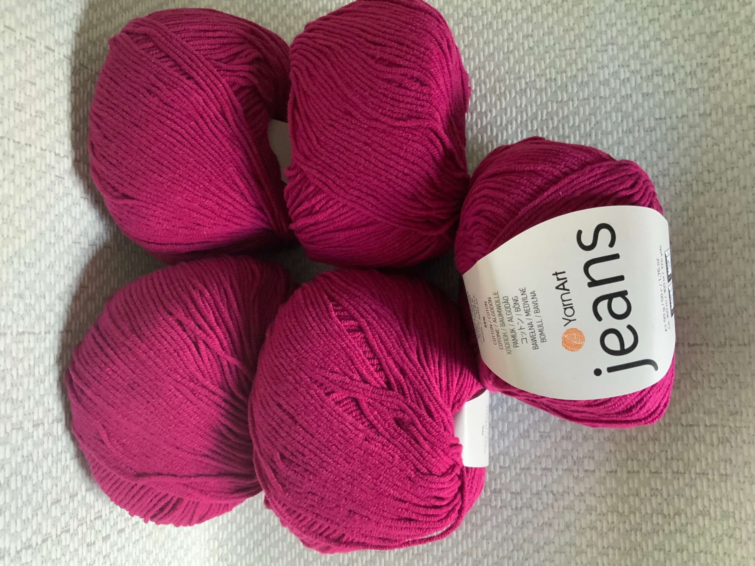 YarnArt Jeans Cotton Mix Shade Fuchsia