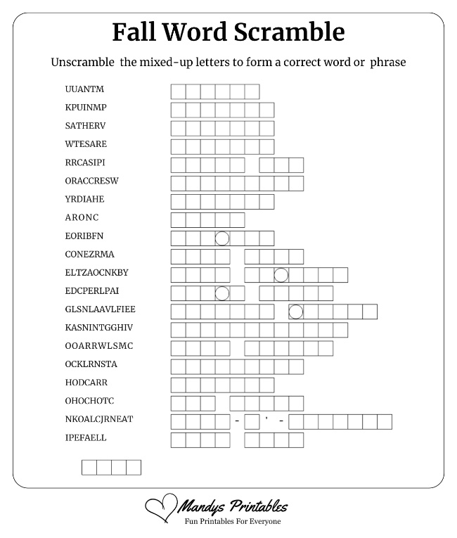 50 Jumbled Word Scramble Puzzles With Answers – Try Now!