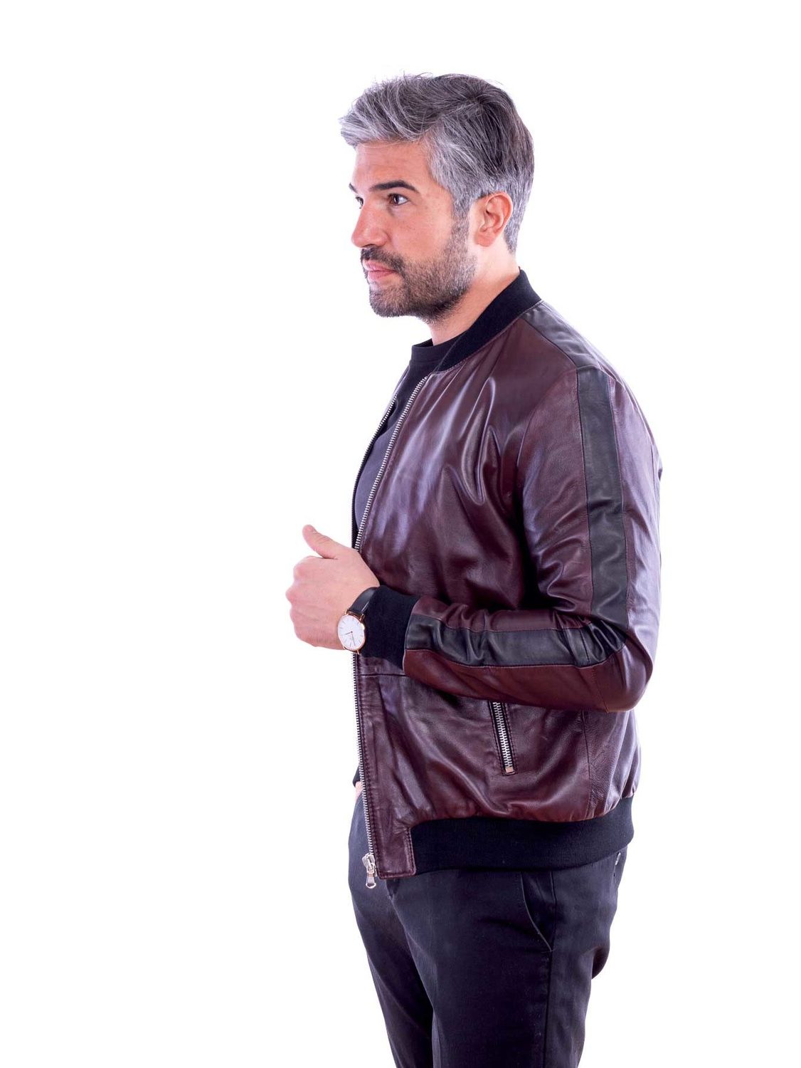 Herren CollegeLederjacke MANEBO