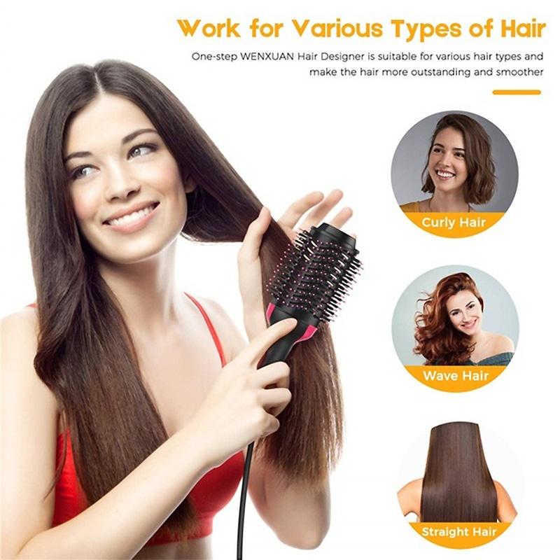 One step Hot hair Brush Dryer and Staler for Straightening and Drying