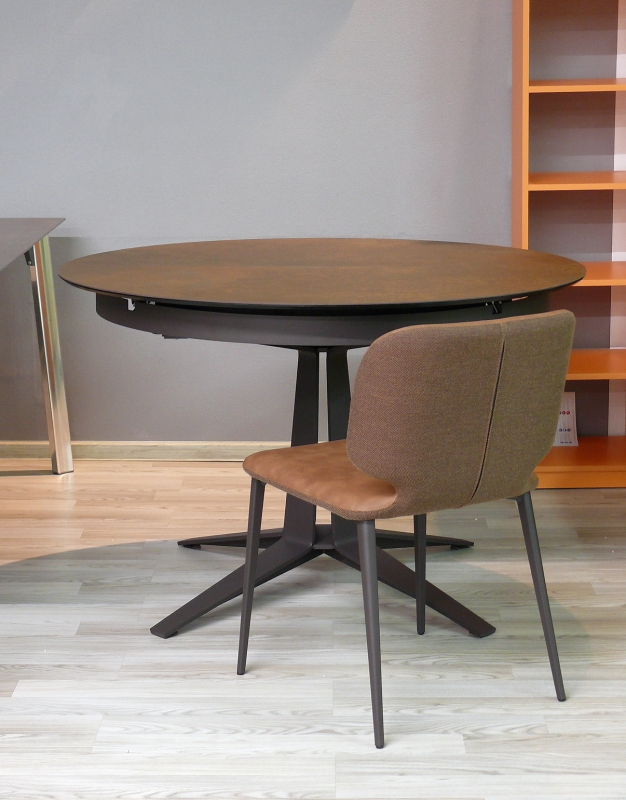 Стол круглый MIDJ модель LINK Ø120(+60) Ceramic CORTEN