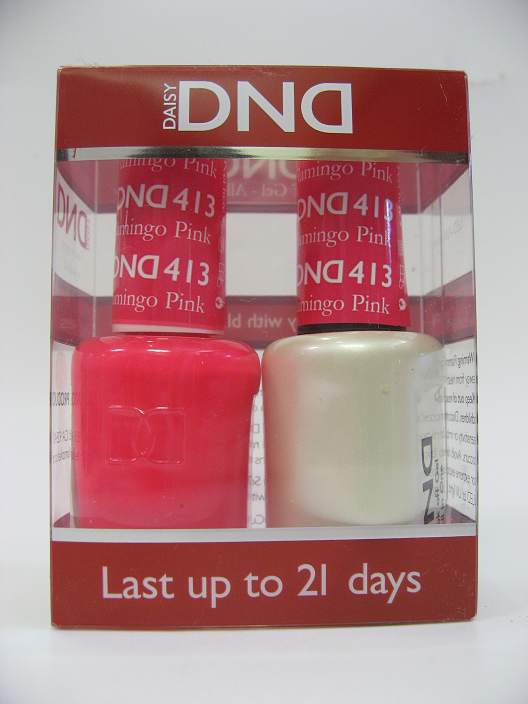 DND Soak Off Gel & Nail Lacquer 413 Flamingo Pink Manicure Pedicure