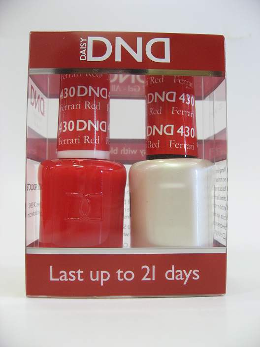 DND Soak Off Gel & Nail Lacquer 430 Ferrari Red Manicure Pedicure