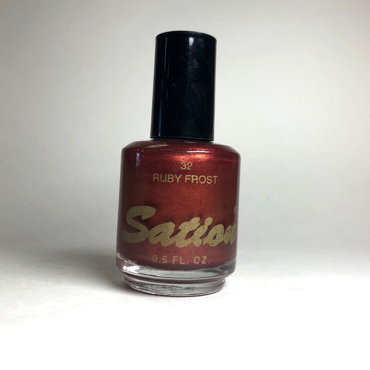 SATION Nail Polish 32 Ruby Frost Old Style Bottle Manicure Pedicure