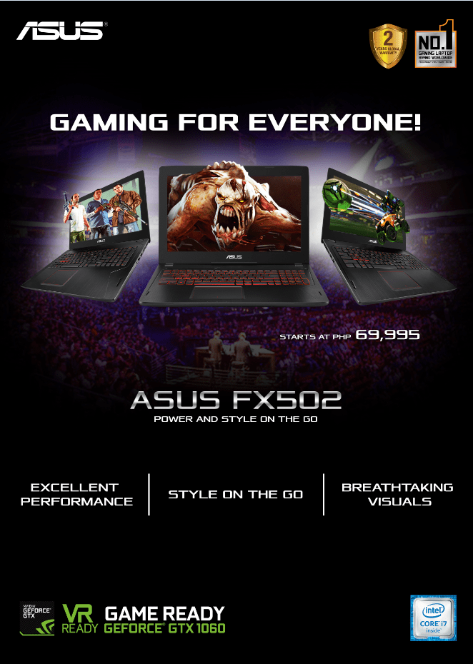 ASUS FX502 an affordable 15inch gaming laptop with a GeForce GTX 1060