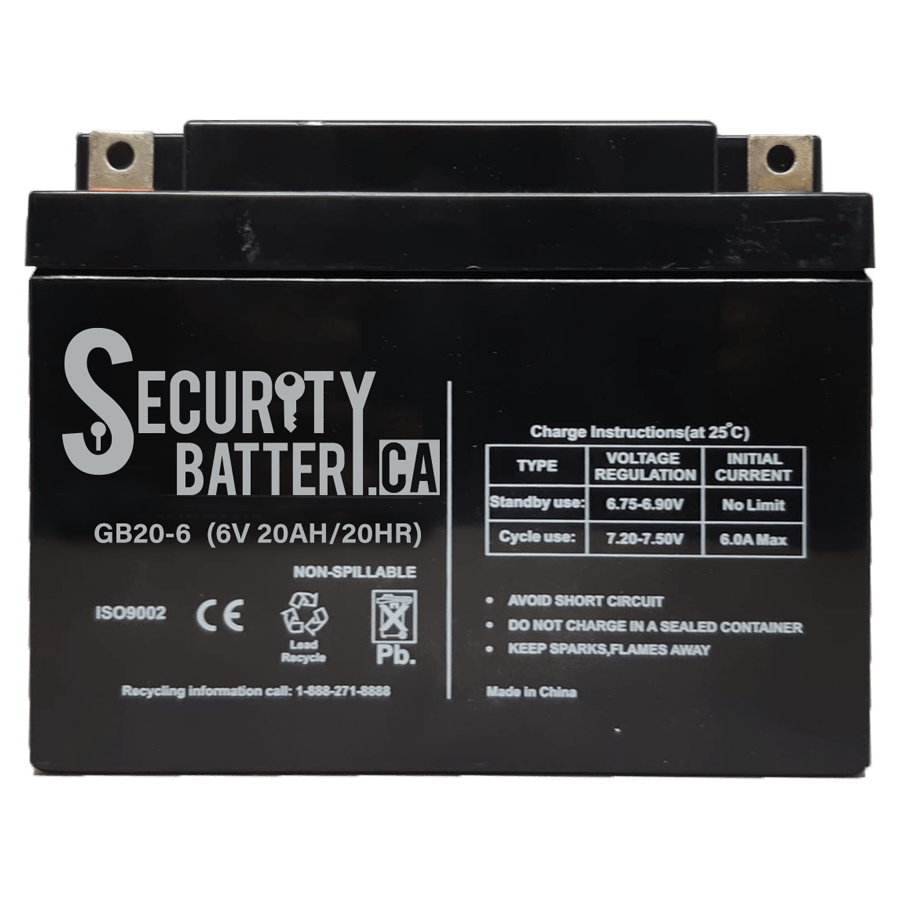 PS6200 6 VOLT 20 AH Long lasting sealed lead acid battery