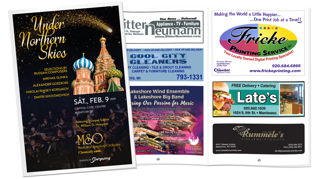 Program Advertising Manitowoc Symphony Orchestra