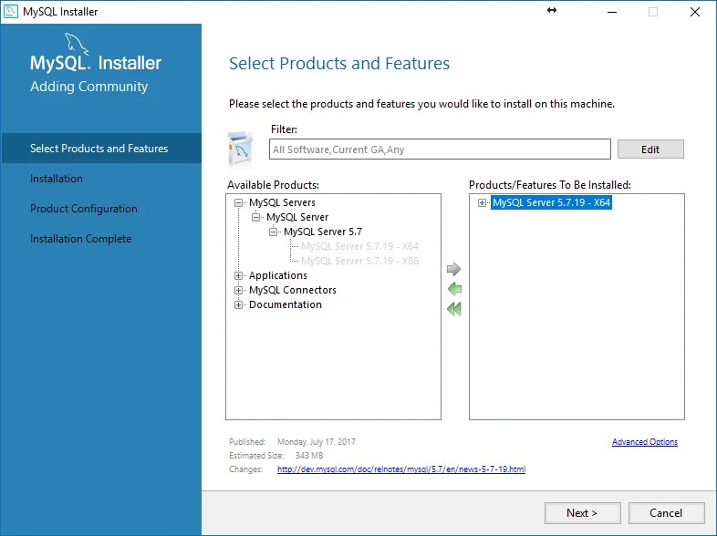 Find mysql. Mysql shell. mysql please select the products you would like to install.
