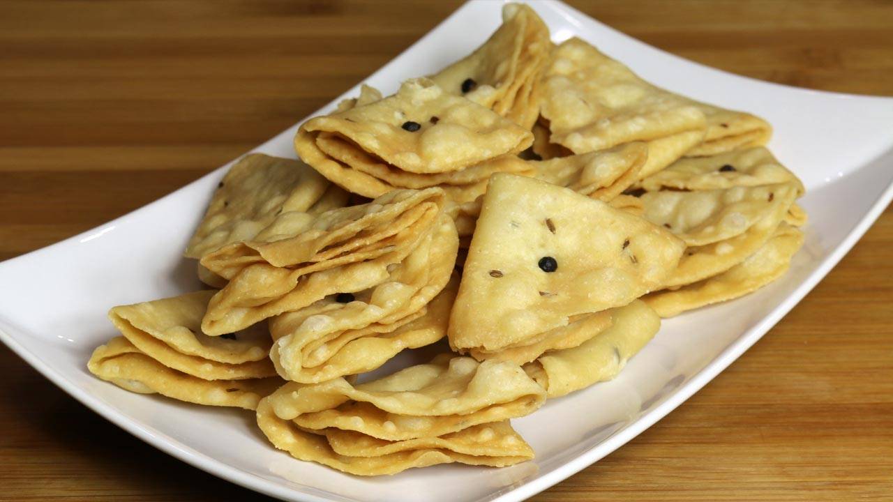 Nimki (Salted Fried Crackers) Manjula's Kitchen Indian Vegetarian