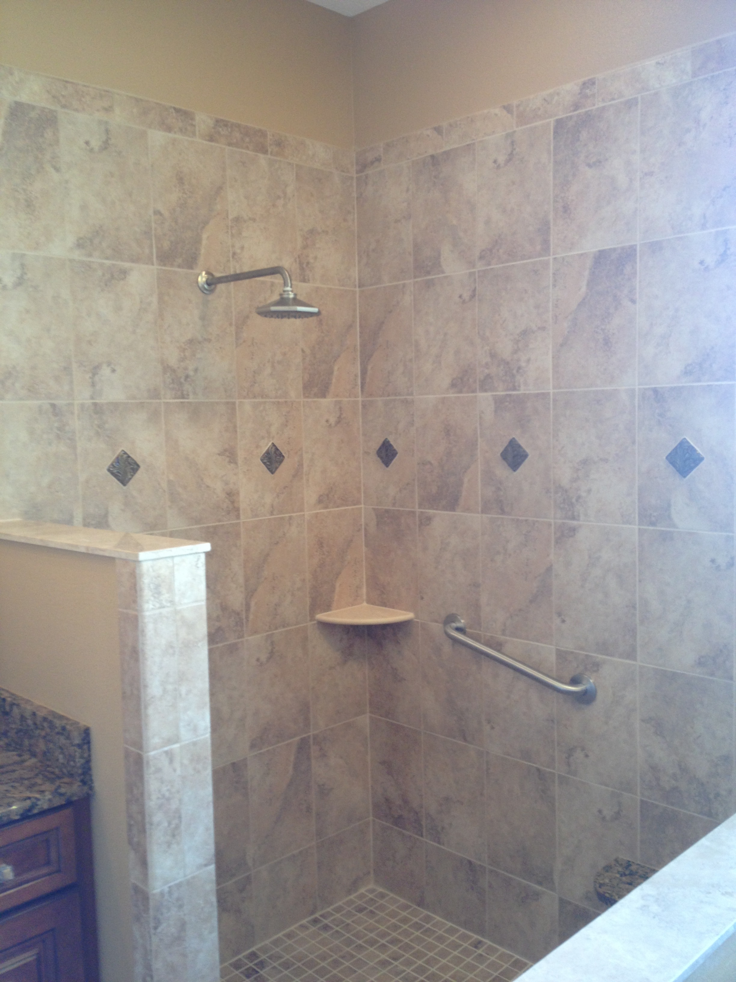 Palm Trees, Showers, and Ditra. Mann Tile Design Studio and Installation
