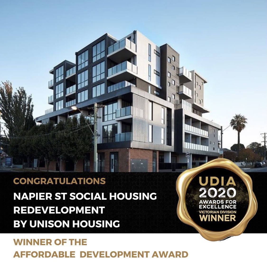 Unison’s Footscray social housing development wins two UDIA Awards for Excellence Manresa