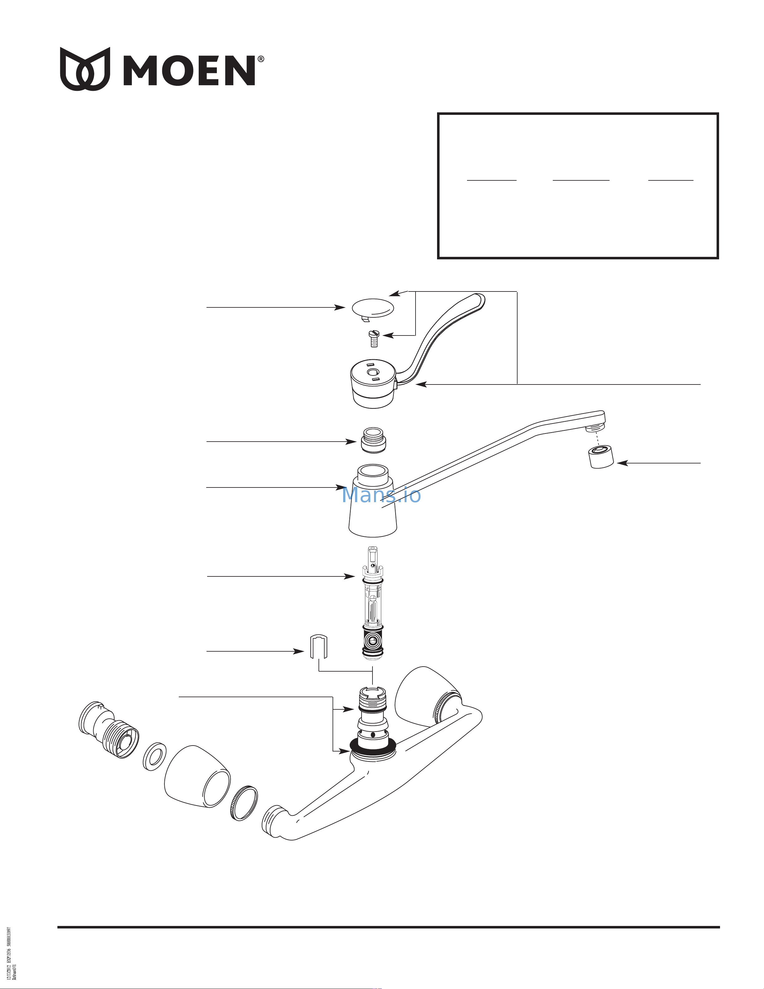Moen 8713 [2/2] Illustrated parts