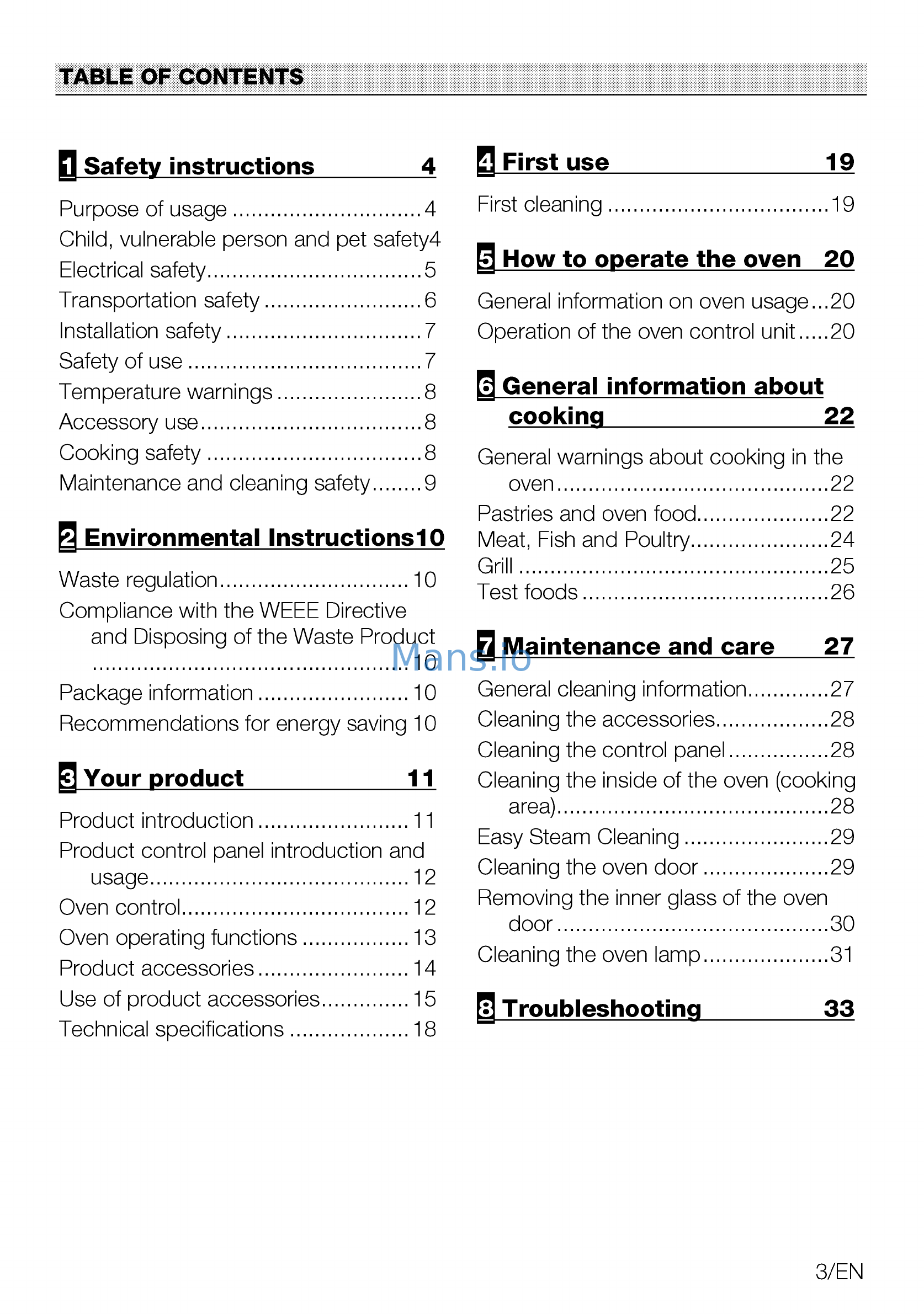 Beko BBIF22100W [3/36] How to operate the oven 20