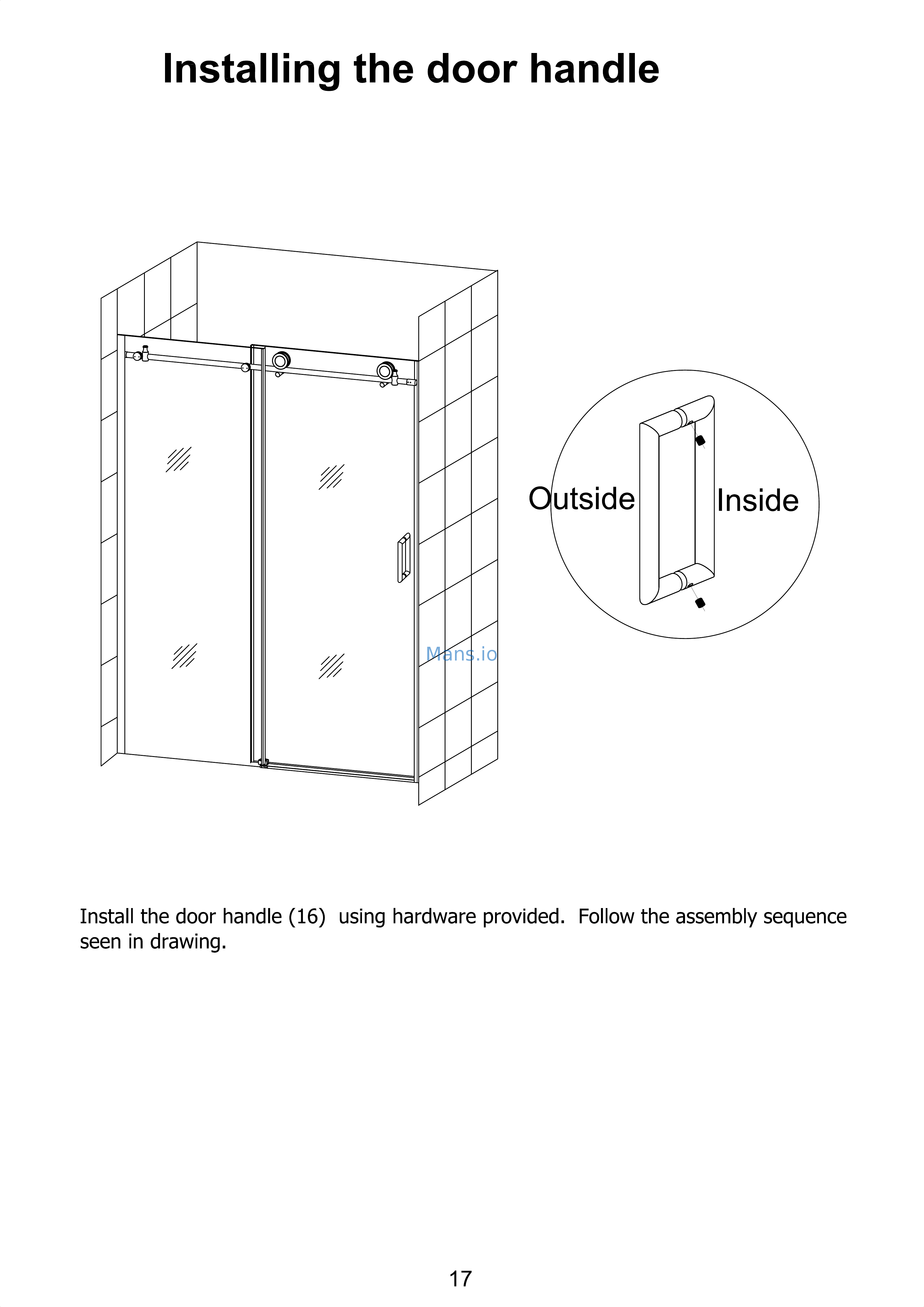 Aston SDR984EZ.UCNBR6880R [18/28] Installing the door handle